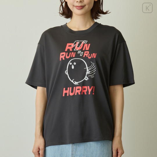 Japan Nagano Dry T-Shirt (M) - Run Mogura Korokke Charcoal - 4