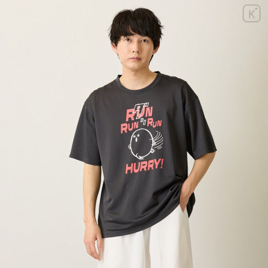 Japan Nagano Dry T-Shirt (M) - Run Mogura Korokke Charcoal - 8