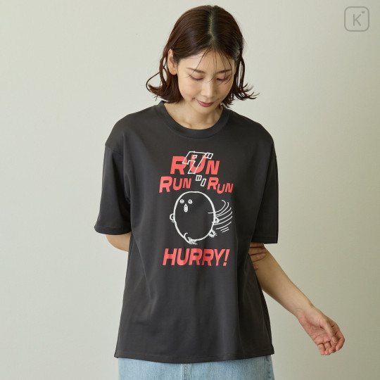 Japan Nagano Dry T-Shirt (XL) - Run Mogura Korokke Charcoal - 3