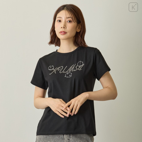 Japan Nagano Rhinestone T-Shirt (M) - Deco Kuma Black - 6