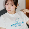 Japan Nagano Rhinestone T-Shirt (L) - Deco Freedom White - 4
