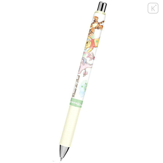 Japan Disney EnerGel Gel Pen - Winnie the Pooh : Friends Relax White - 1