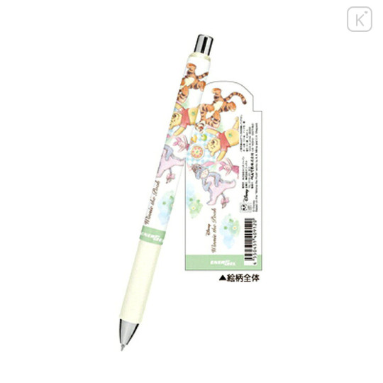 Japan Disney EnerGel Gel Pen - Winnie the Pooh : Friends Relax White - 2