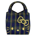 Japan Sanrio Rootote Baby Roo Tartan Plaid Handbag - Hello Kitty : Navy - 1