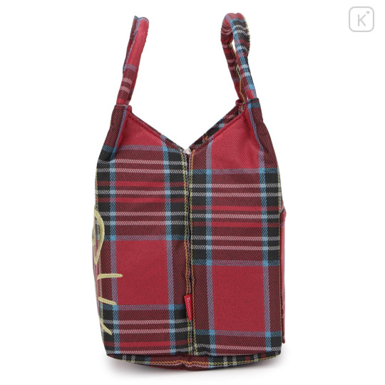 Japan Sanrio Rootote Baby Roo Tartan Plaid Handbag - Hello Kitty : Red - 5