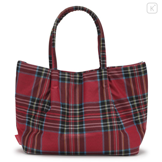 Japan Sanrio Rootote Deli Tartan Plaid Tote Bag - Hello Kitty : Green - 6