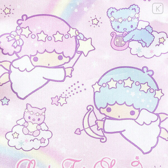 Japan Sanrio Frill Drawstring Bag - Little Twin Stars : Angel - 2