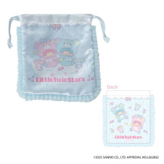 Japan Sanrio Frill Drawstring Bag - Little Twin Stars : Bear