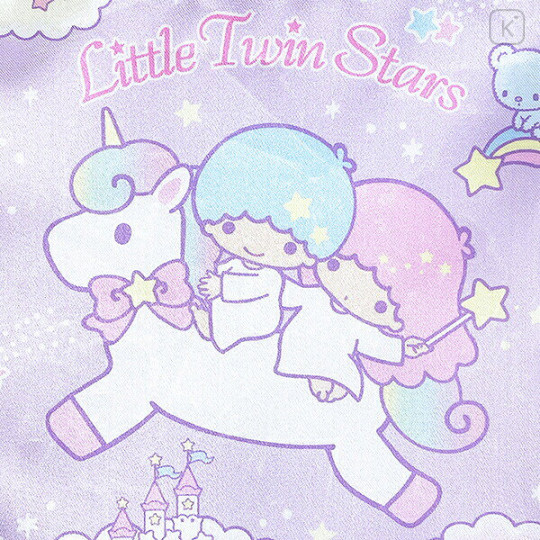 Japan Sanrio Frill Drawstring Bag - Little Twin Stars : Unicorn - 2