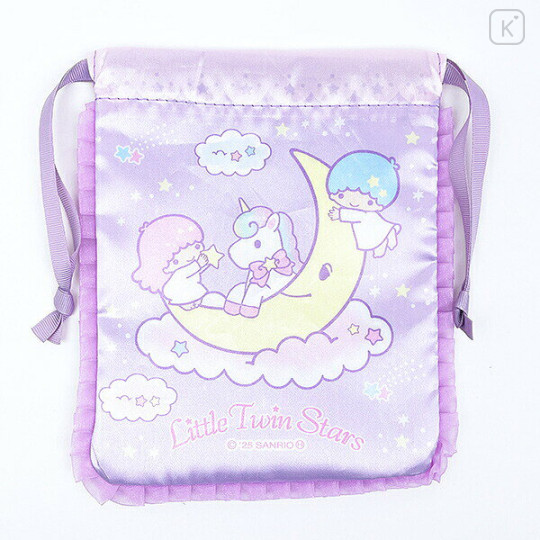 Japan Sanrio Frill Drawstring Bag - Little Twin Stars : Unicorn - 3