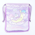 Japan Sanrio Frill Drawstring Bag - Little Twin Stars : Unicorn - 3