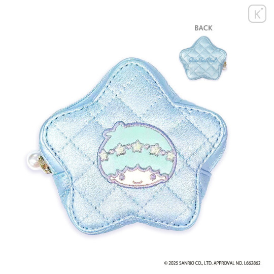 Japan Sanrio Quilted Star-Shaped Coin Case - Little Twin Stars : Kiki - 1