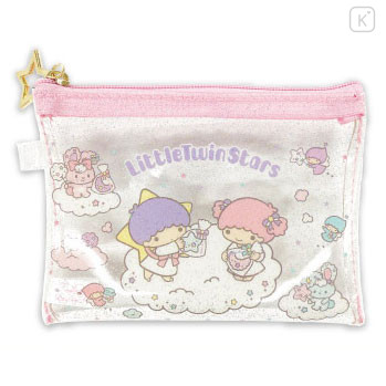 Japan Sanrio Mini Clear Pouch - Little Twin Stars : Cotton Candy - 1