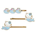 Japan Sanrio Hairpin Set - Hello Kitty : Mermaid Blue - 1