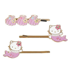 Japan Sanrio Hairpin Set - Hello Kitty : Mermaid Pink