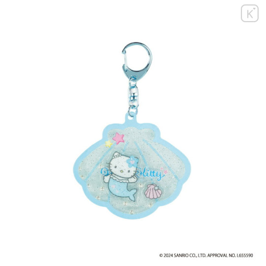 Japan Sanrio Shaker Acrylic Keychain - Hello Kitty : Mermaid Blue - 1