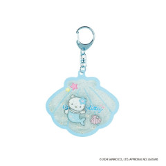 Japan Sanrio Shaker Acrylic Keychain - Hello Kitty : Mermaid Blue
