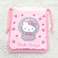 Japan Sanrio Frill Drawstring Bag - Hello Kitty : Lolita Pink - 2