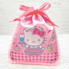 Japan Sanrio Frill Drawstring Bag - Hello Kitty : Maid