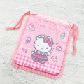 Japan Sanrio Frill Drawstring Bag - Hello Kitty : Maid - 3