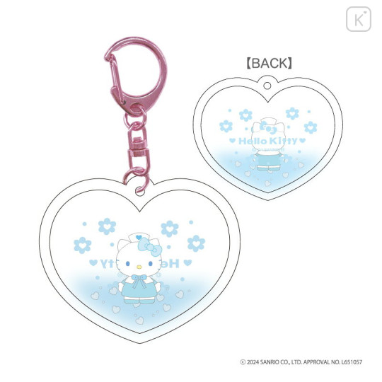 Japan Sanrio Dome Keychain - Hello Kitty : Nurse Blue - 1