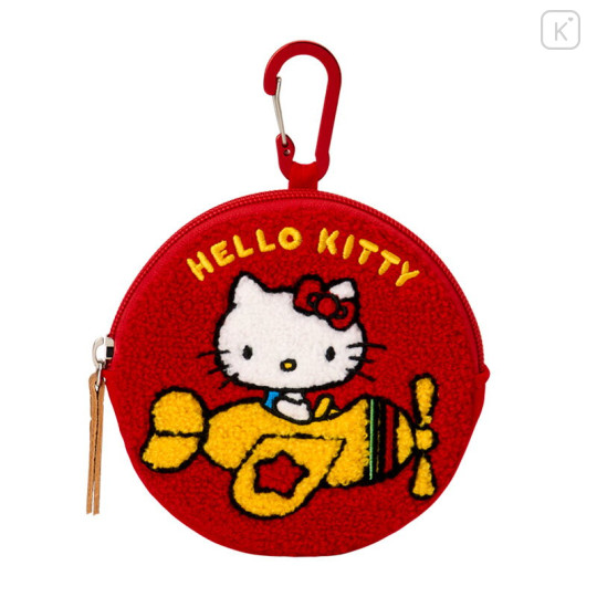 Japan Sanrio Circle Sagara Embroidery Pouch - Hello Kitty : Red - 1