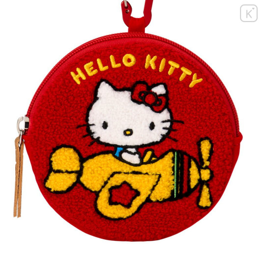 Japan Sanrio Circle Sagara Embroidery Pouch - Hello Kitty : Red - 2