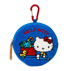 Japan Sanrio Circle Sagara Embroidery Pouch - Hello Kitty : Blue