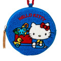 Japan Sanrio Circle Sagara Embroidery Pouch - Hello Kitty : Blue - 2