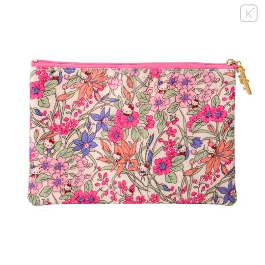 Japan Sanrio Liberty Fabrics Flat Pouch - Hello Kitty : Pink - 2