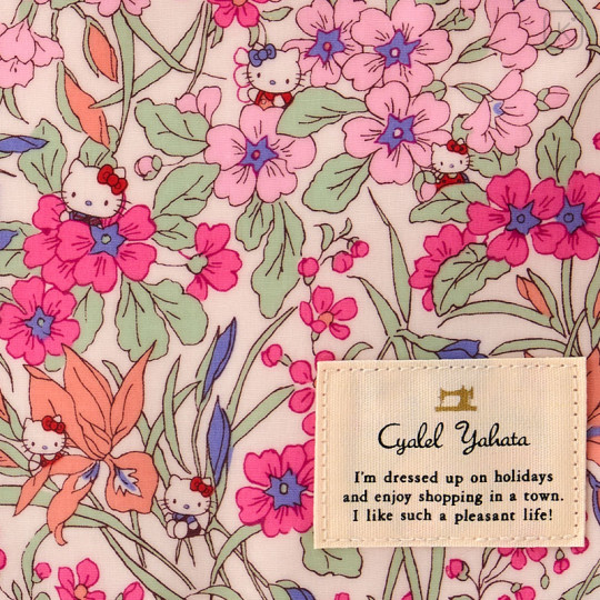 Japan Sanrio Liberty Fabrics Flat Pouch - Hello Kitty : Pink - 3