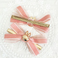 Japan Miffy Ribbon Hair Clip Set - Miffy : Pink - 2