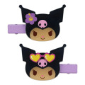 Japan Sanrio Hair Clip Set - Kuromi : Sunburn - 1
