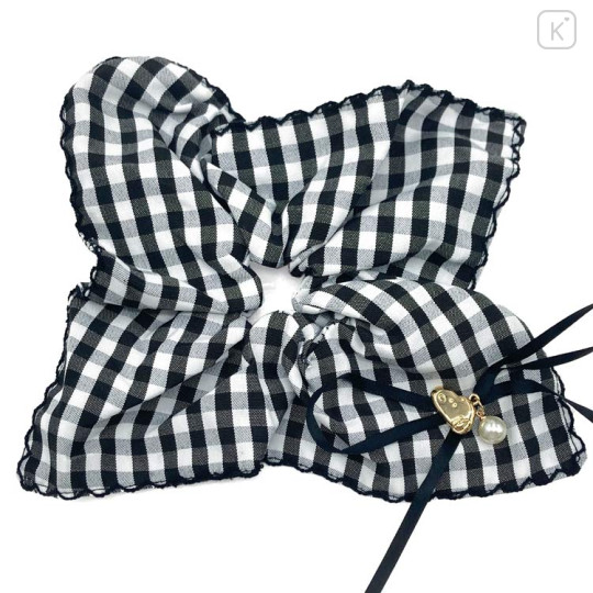 Japan Peanuts Scrunchie - Snoopy : Gingham Check Black - 1