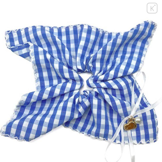 Japan Peanuts Scrunchie - Snoopy : Gingham Check Blue - 1