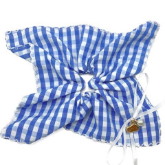 Japan Peanuts Scrunchie - Snoopy : Gingham Check Blue