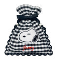 Japan Peanuts Drawstring Bag - Snoopy : Gingham Check Black - 1