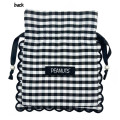 Japan Peanuts Drawstring Bag - Snoopy : Gingham Check Black - 3