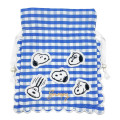 Japan Peanuts Drawstring Bag - Snoopy : Gingham Check Blue - 2