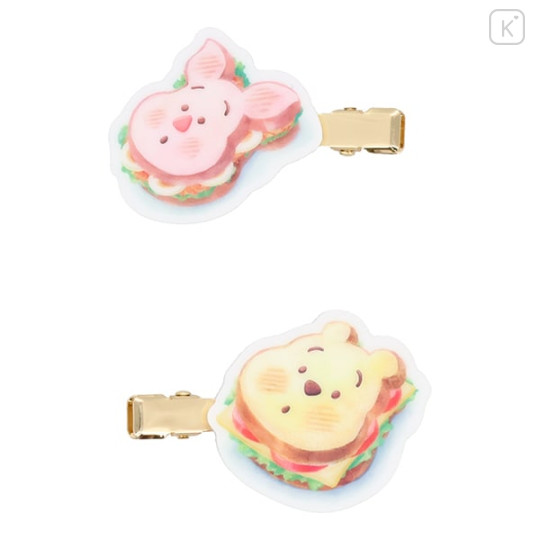 Japan Disney Bangs Clip Set - Piglet & Pooh : Bakery Sandwich - 1