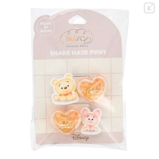 Japan Disney Shake Hair Pony Set - Piglet & Pooh : Bakery - 2