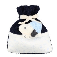Japan Peanuts Drawstring Pouch - Snoopy : Calm Blue Night Series Navy