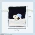 Japan Peanuts Drawstring Pouch - Snoopy : Calm Blue Night Series Navy - 6