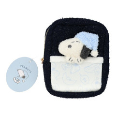 Japan Peanuts Square Pouch - Snoopy : Calm Blue Night Series Navy