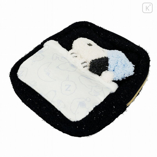 Japan Peanuts Square Pouch - Snoopy : Calm Blue Night Series Navy - 2