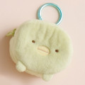 Japan San-X Mascot Mini Pouch with Carabiner - Sumikko Gurashi : Penguin? Fluffy Face - 2