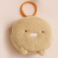 Japan San-X Mascot Mini Pouch with Carabiner - Sumikko Gurashi : Tonkatsu Fluffy Face - 2