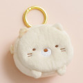 Japan San-X Mascot Mini Pouch with Carabiner - Sumikko Gurashi : Neko Fluffy Face - 2
