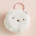 Japan San-X Mascot Mini Pouch with Carabiner - Sumikko Gurashi : Shirokuma Fluffy Face - 2