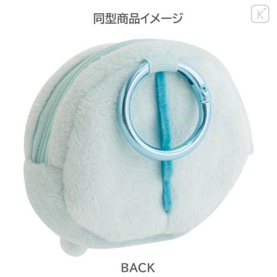 Japan San-X Mascot Mini Pouch with Carabiner - Sumikko Gurashi : Shirokuma Fluffy Face - 3
